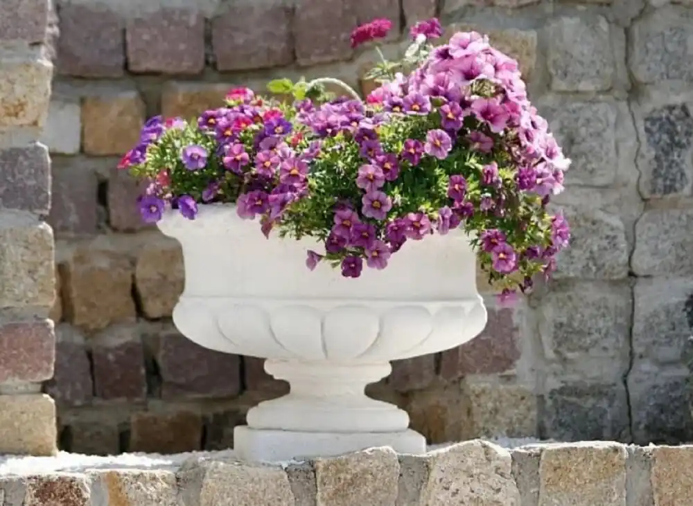 Casa Padrino Luxus Barock Blumentopf Weiß Ø 40 x H. 31 cm - Made in Italy Top-Seller