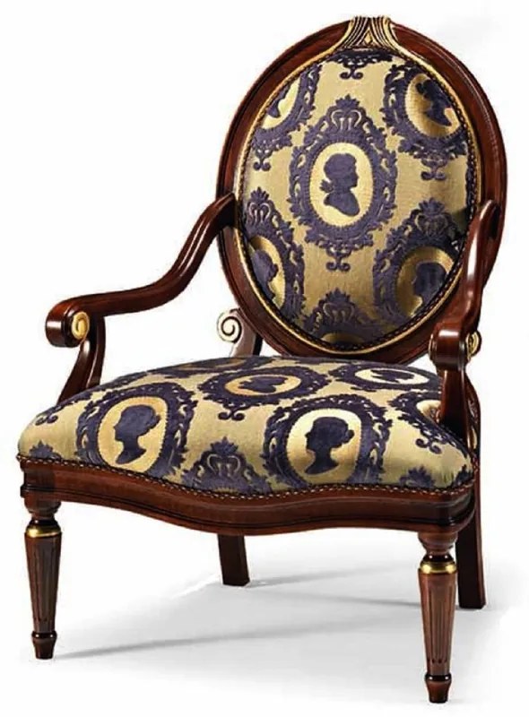 Direkt Vom Hersteller Casa Padrino Luxus Barock Sessel Gold / Lila / Dunkelbraun - Made in Italy