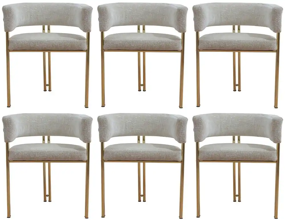 Meistverkauft Casa Padrino Luxus Esszimmer Stuhl 6er Set mit Armlehnen Grau / Gold H. 74 cm