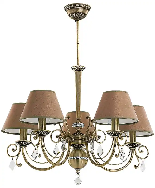 Casa Padrino Luxus Barock Kristall Kronleuchter Messing mit Patina / Braun Ø 66 cm Schneller Versand