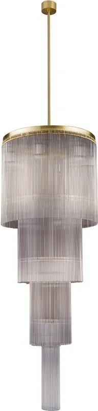 Casa Padrino Luxus Hotel Kronleuchter Matt Gold / Grau Ø 60 x H. 180 cm Kracherpreis