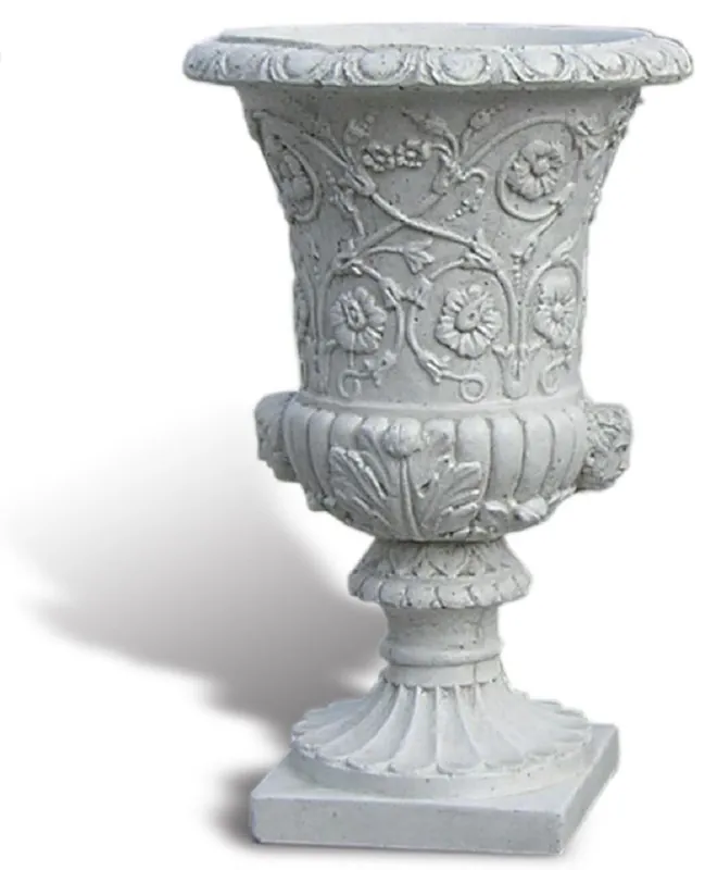 Casa Padrino Luxus Barock Blumentopf Antik Hellgrau Ø 40 x H. 60 cm - Made in Italy Sale