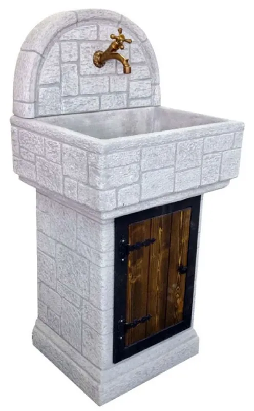 Casa Padrino Jugendstil Gartenspüle Antik Grau H. 120 cm Bestseller
