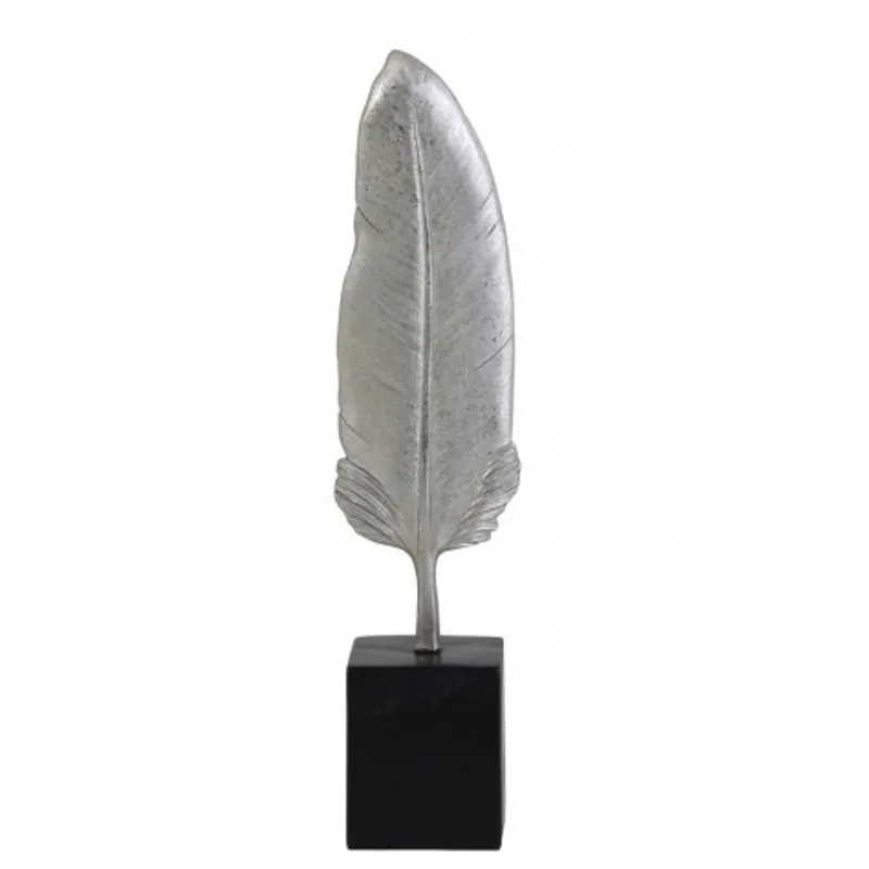Neu Im Sortiment Casa Padrino Designer Hotel Decoration Silver/Black 7 x 5.5 x H. 26 cm - Metal Feather