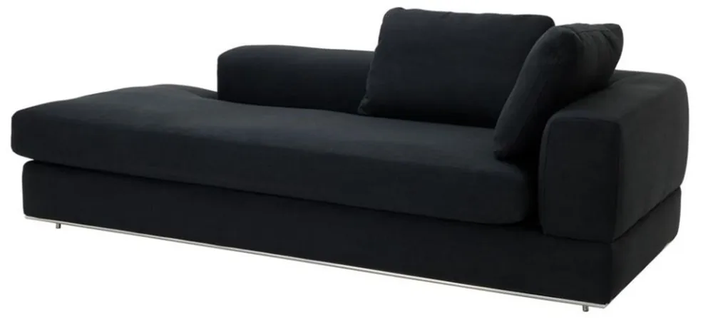 Casa Padrino designer sofa black right sided 231 x 101 x H. 85 cm - luxury living room furniture Neu