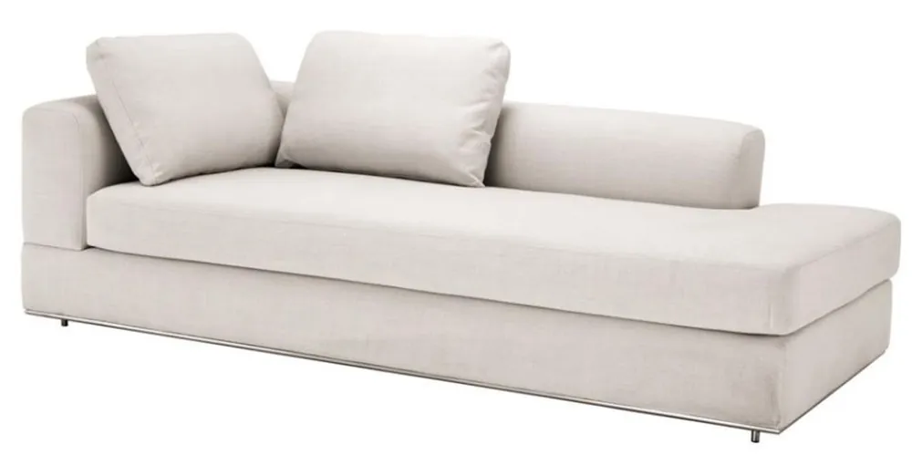 Saisonangebot Casa Padrino designer sofa natural color left side 231 x 101 x H. 85 cm - luxury living room furniture