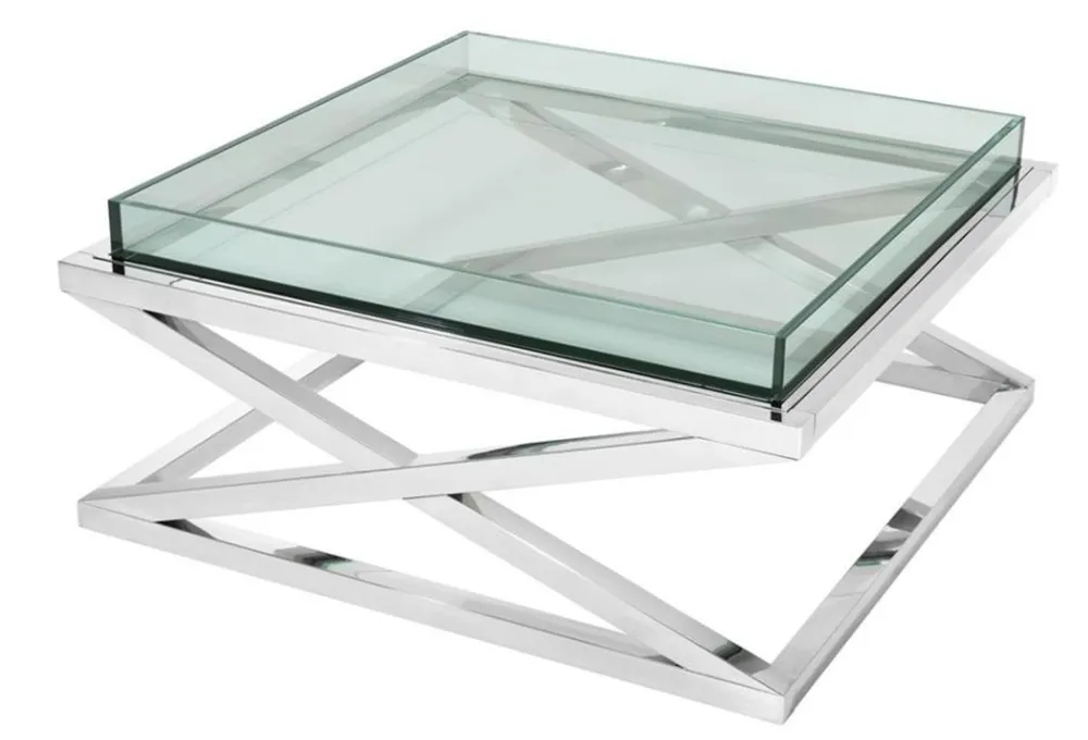Casa Padrino designer couch table silver 100 x 100 x H. 46,5 cm - luxury hotel furniture Angebot