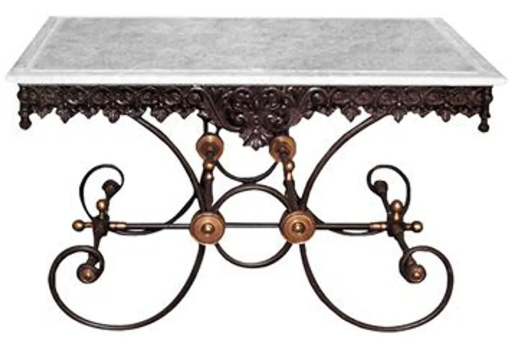 Ausverkauf Casa Padrino Nostalgia Wrought iron dining table with white marble top - 130 cm x 80 cm x H75 cm - luxury garden furniture