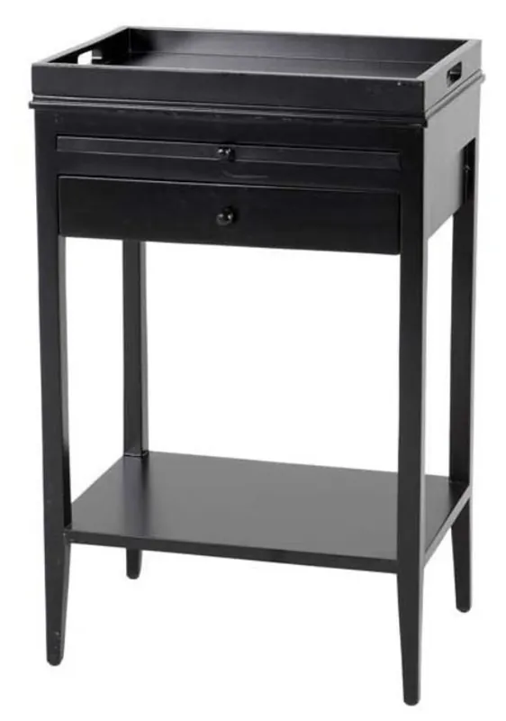 Schneller Versand Casa Padrino side table with 2 drawers black - luxury living room furniture
