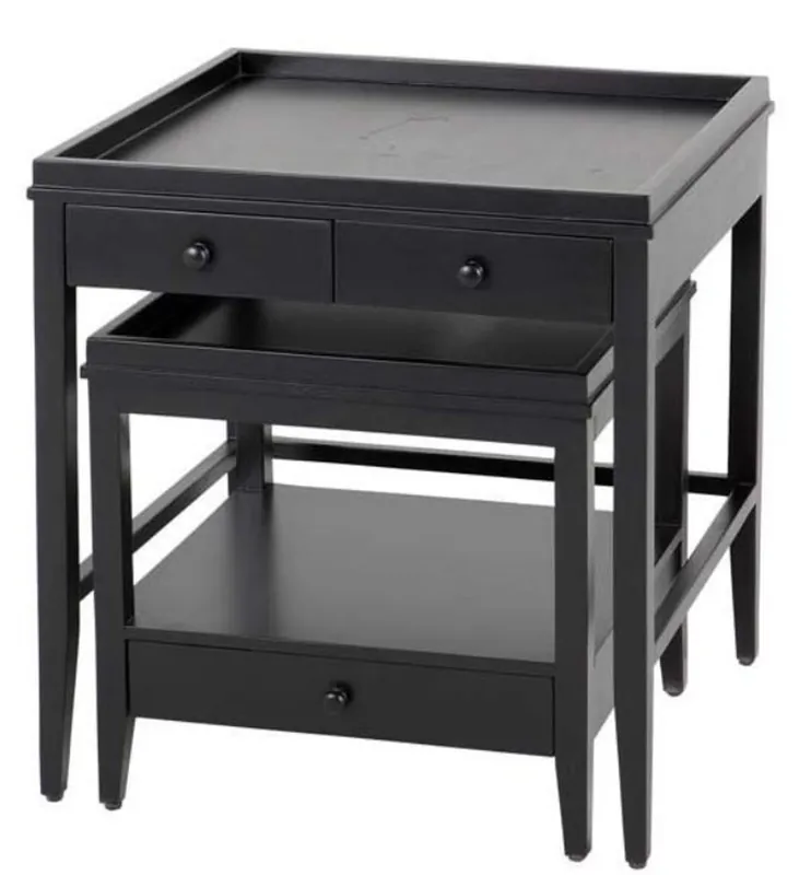 Knallerangebot Casa Padrino side table set of 2 black - luxury furniture