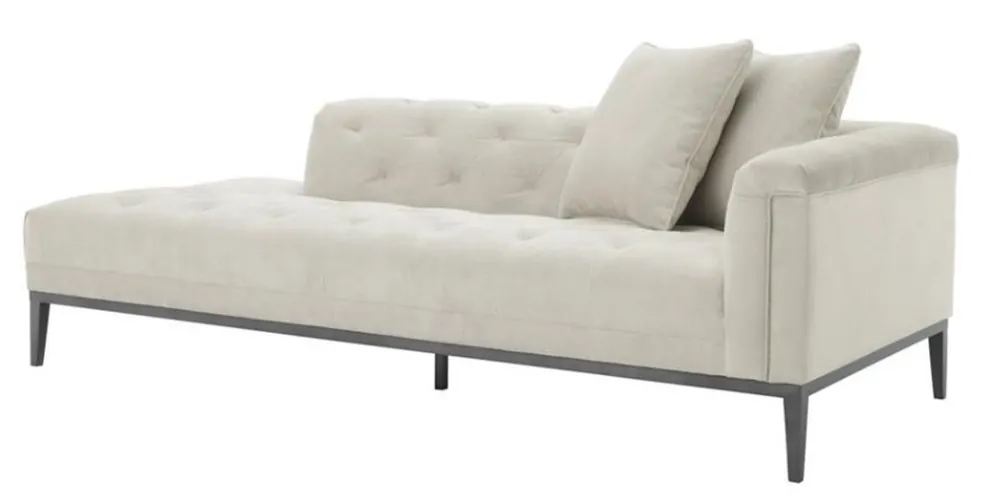 Bestpreis Casa Padrino luxury sofa light gray right side 220 x 96 x H. 66 cm - hotel furniture
