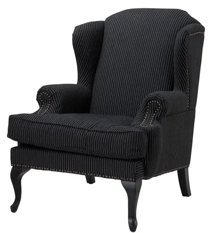 Finale Aktion Casa Padrino chair black with white pinstripes 81 x 104 x H. 104 cm - luxury collection