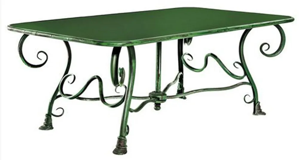 Abverkauf Casa Padrino Wrought iron garden table - various colors - 120 cm x 70 cm x 45 cm - luxury garden furniture