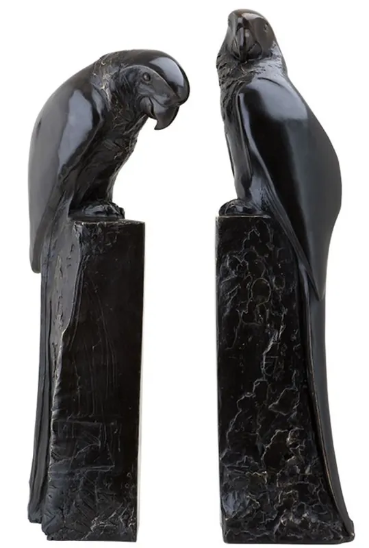 Markenware Casa Padrino designer bronze Parrot Bookends set of 2 - luxury collection