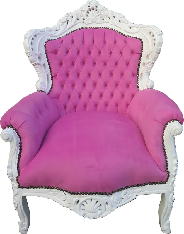 Casa Padrino Baroque Chair King Rosa / White - Limited Edition Sofort Bestellen