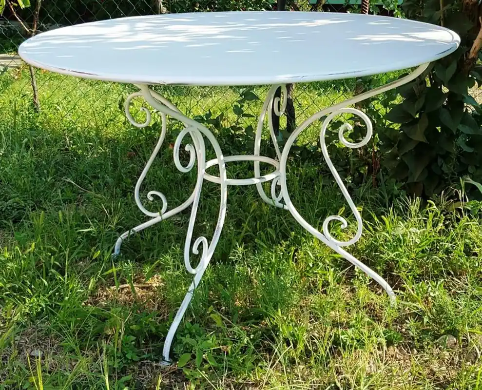 Sofort Bestellen Casa Padrino Wrought iron garden table - various colors - Ø115 cm x 75 cm - luxury garden furniture