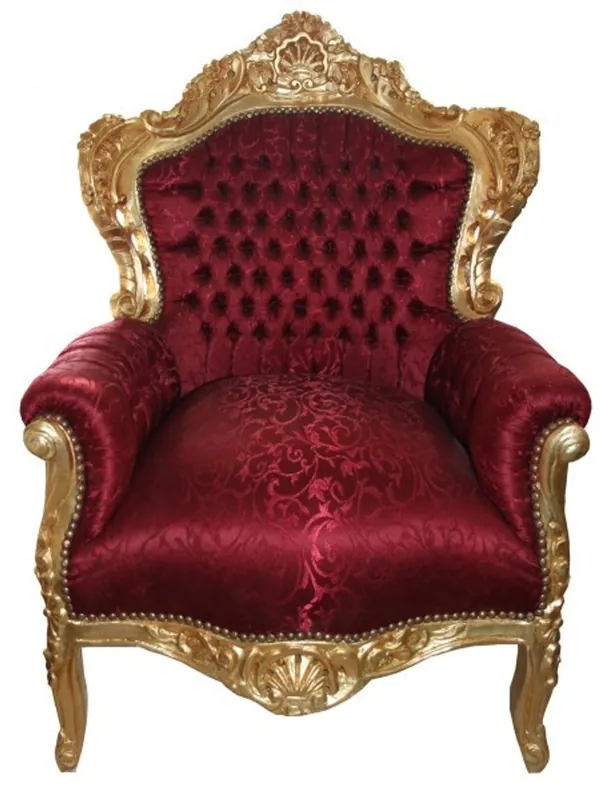 Top-Angebot Casa Padrino baroque armchair king bordeaux patterned / gold - baroque furniture