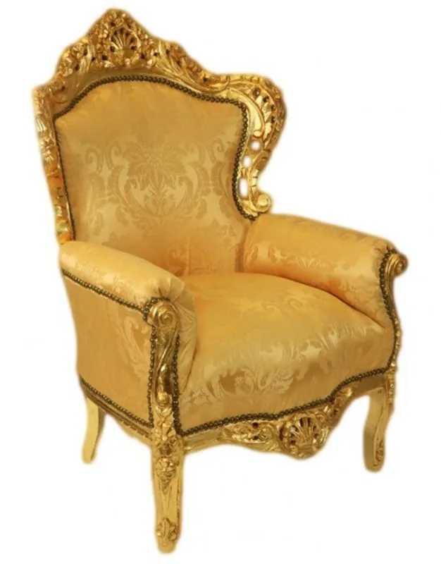 Preis Gesenkt Casa Padrino Armchair King Gold Pattern / Gold 85 x 85 x H. 120 cm - Baroque Armchair