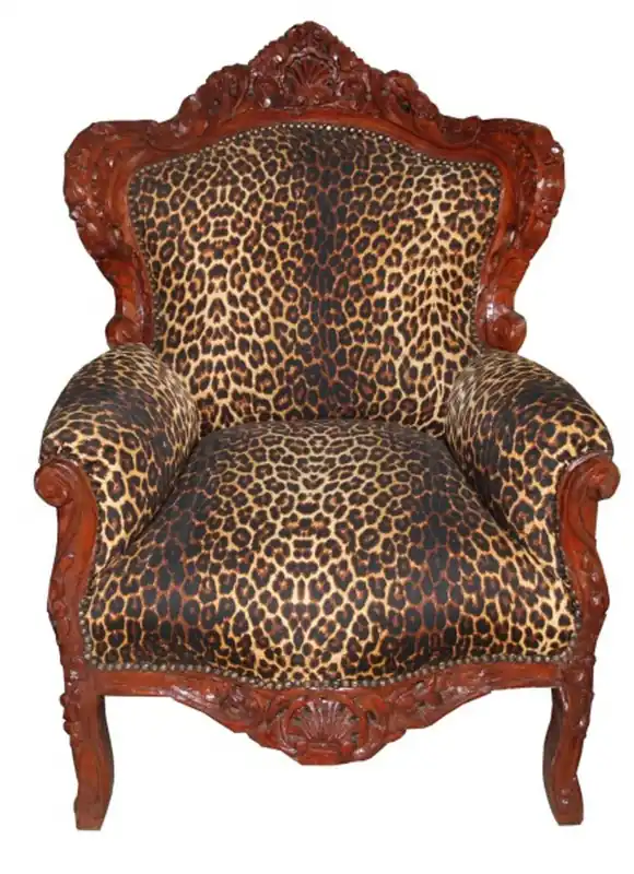 Bestseller Casa Padrino Baroque Chair King Leopard / Brown 85 x 85 x H. 120 cm