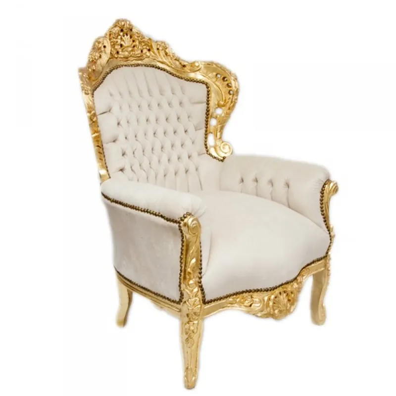 Aktuell Casa Padrino Baroque Armchair King Cream / Gold - Antique Style Armchair