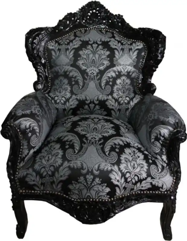 Top-Seller Baroque Chair King Black Pattern 85 x 85 x H. 120 cm - Limited Edition