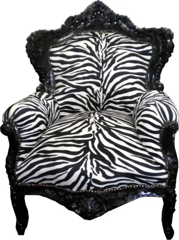 Schnäppchen Casa Padrino Baroque Armchair King Zebra / Black 85 x 85 x H. 120 cm - Antique style furniture