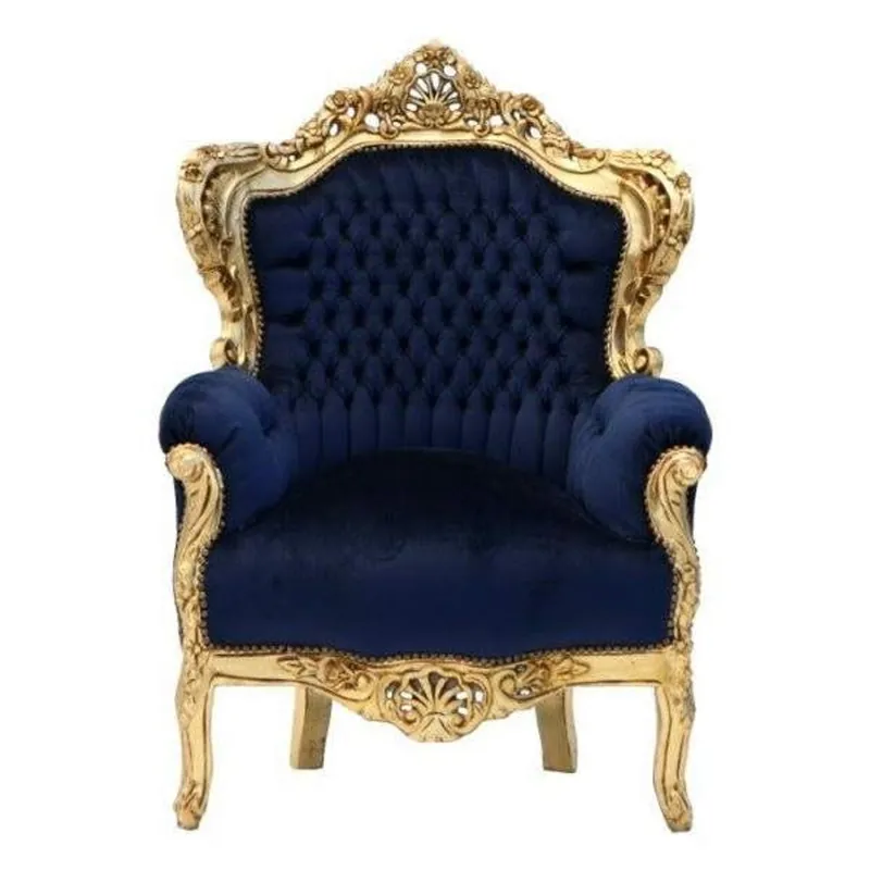 Super-Preis Casa Padrino baroque armchair King Royal blue / gold 85 x 85 x H. 120 cm