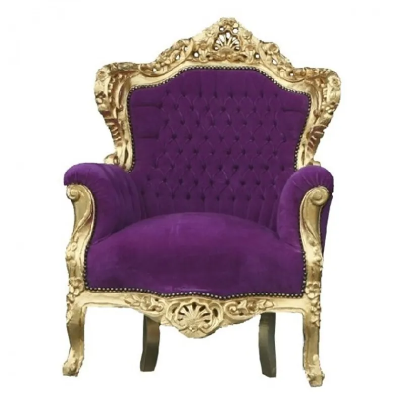 Solange Der Vorrat Reicht Casa Padrino Baroque Armchair King Lila / Gold - baroque furniture