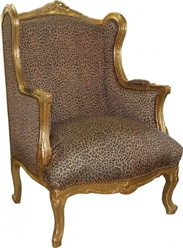 Super-Preis Casa Padrino Baroque Lounge Throne Eatery Leopard / Gold Mod2 - Antique style living room Tron chair