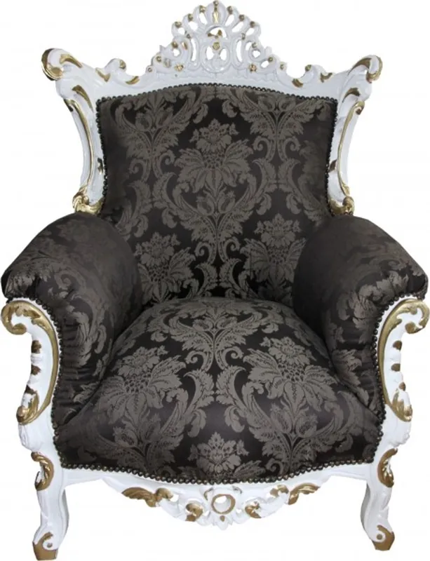 Nur Heute Casa Padrino Baroque Al Capone Armchair 90 x 80 x H 127 cm - Antique Style Living Room Furniture - Limited Edition