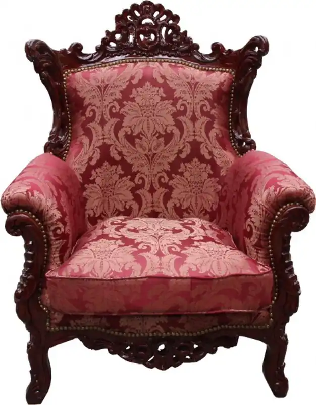 Sale Casa Padrino Baroque Armchair Al Capone Mod2 Bordeaux Pattern / Brown Red - antique style furniture