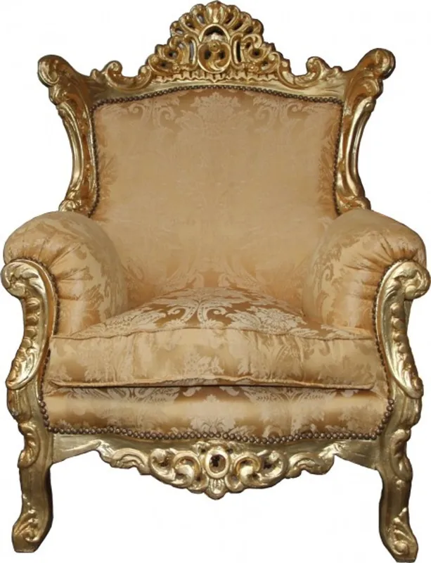 Casa Padrino baroque armchair Al Capone Mod2 gold pattern / gold 90 x 80 x H. 127 cm - baroque furniture Angebot