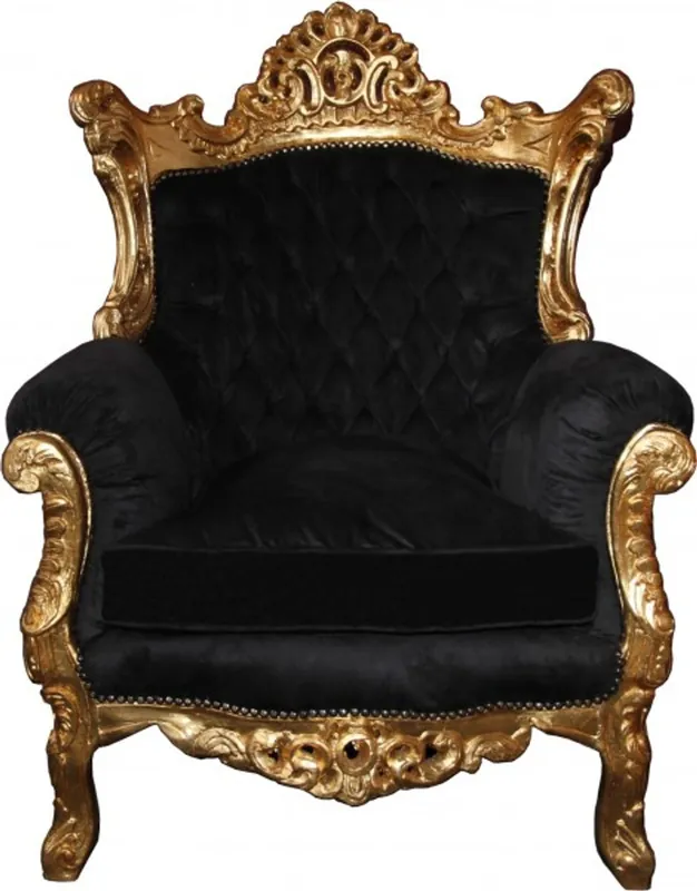 Meistverkauft Casa Padrino Antique Style Armchair Al Capone Mod 3 Black / Gold 85 x 65 x H. 127 cm - Baroque Armchair
