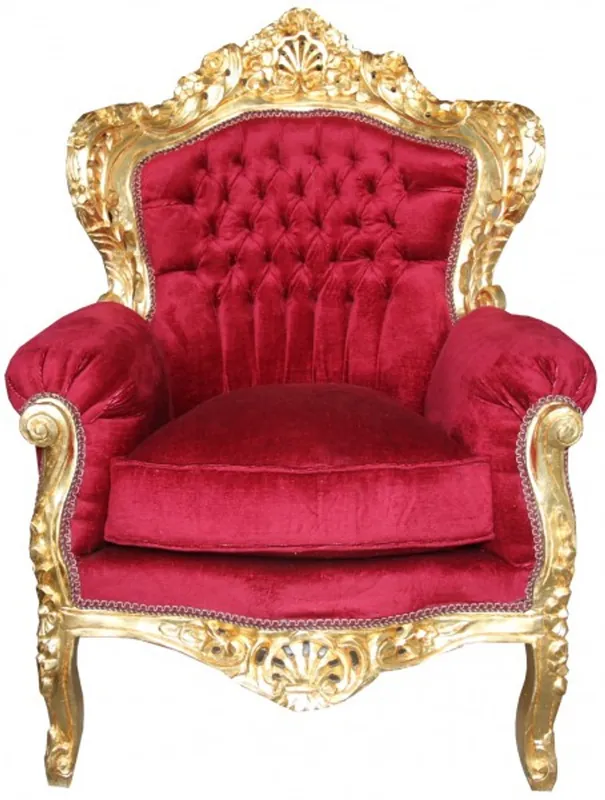 Mega-Angebot Casa Padrino baroque armchair Al Capone Mod 2 bordeaux red / gold 85 x 65 x H. 120 cm - baroque furniture
