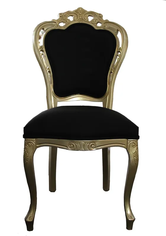Casa Padrino Luxury baroque dining chair without armrests in Bordeaux gold / black - designer chair - luxury quality - limited edition Neu Im Sortiment