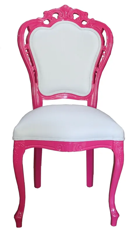 Super-Preis Casa Padrino Luxury baroque dining chair without armrests in Bordeaux white / pink - designer chair - luxury quality - limited edition