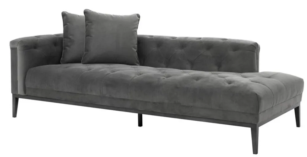 Casa Padrino luxury sofa dark gray left side 220 x 96 x H. 66 cm - Hotel furniture Direkt Vom Hersteller