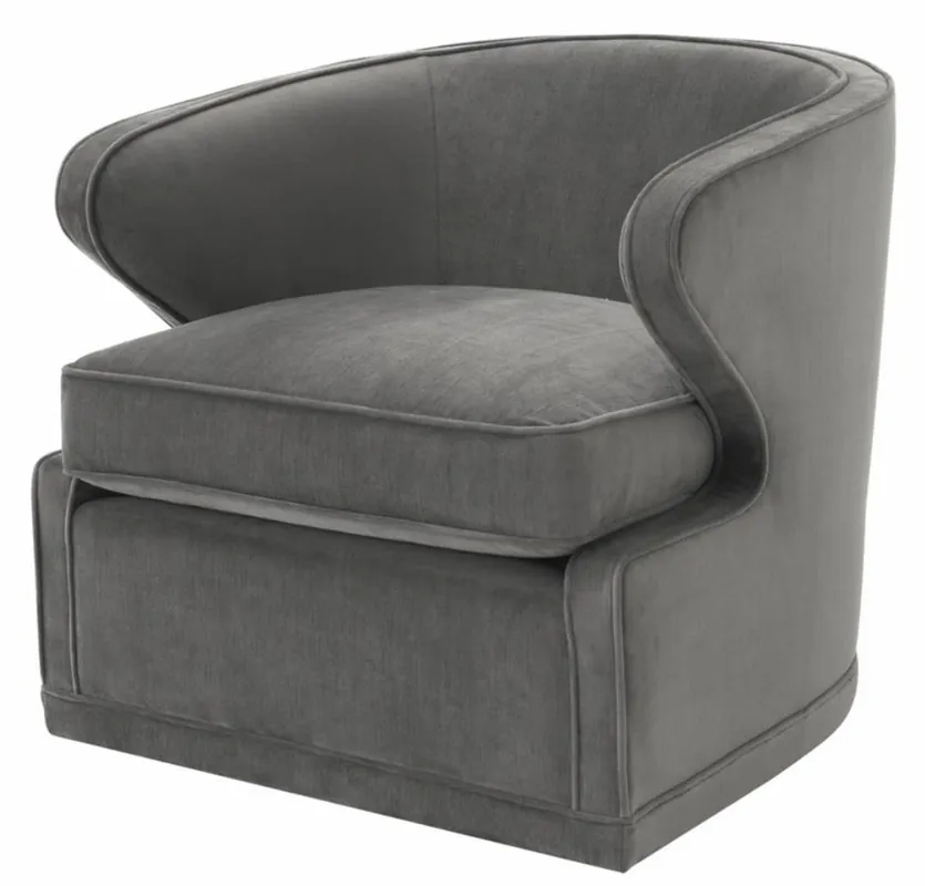 Letzte Chance Casa Padrino luxury swivel chair dark gray 75 x 80 x H. 73 cm - Hotel Club Furniture