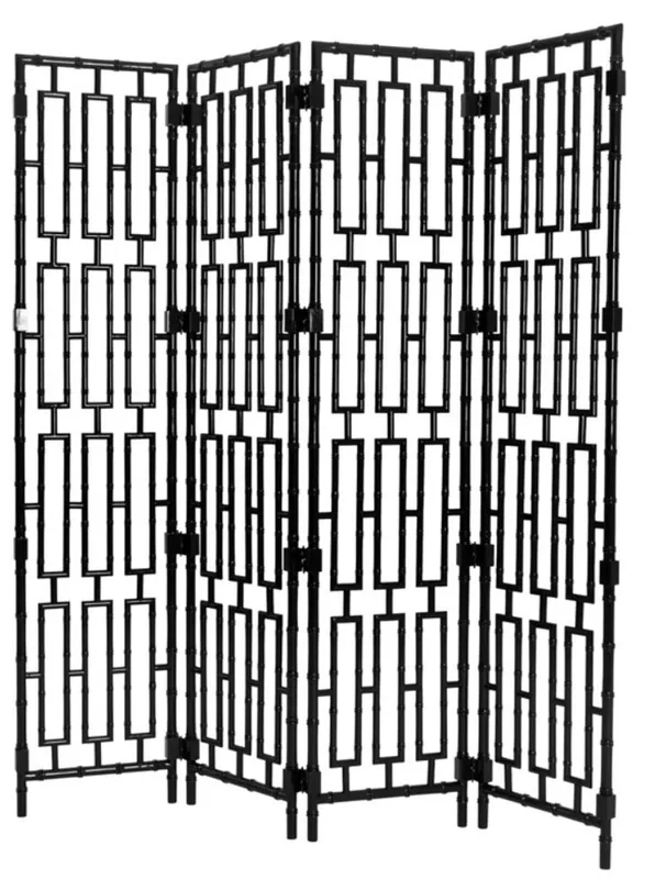 Casa Padrino Luxury Mahogany Room Divider Piano Black 200 x H. 225 cm - Designer Hotel Furniture Preisreduziert