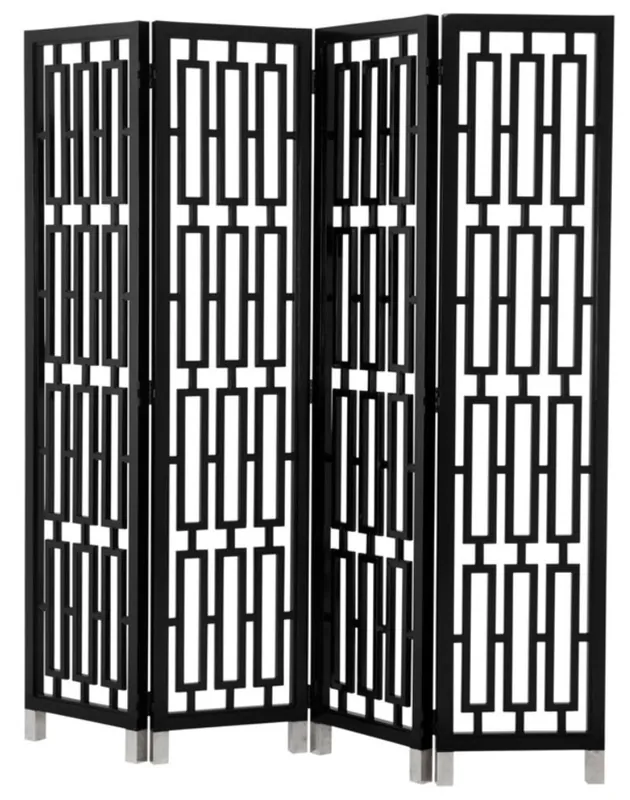 Direktkauf Casa Padrino mahogany room divider in piano black 200 x H. 225 cm - luxury quality