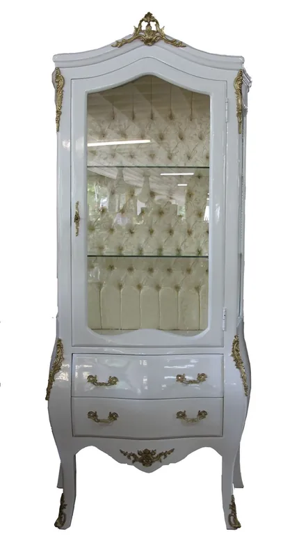 Casa Padrino baroque display case White / Gold - display cabinet - living room cabinet glass cabinet Jetzt Kaufen