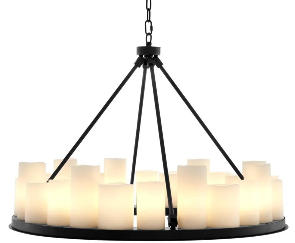 Casa Padrino Luxury Chandelier Black 90 x H. 65 cm - Hotel Restaurant Furniture Echt