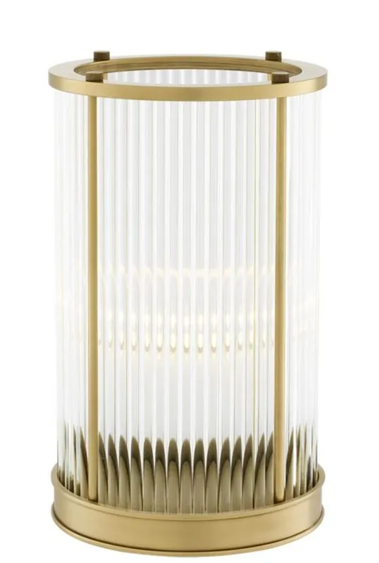Must-Have Casa Padrino luxury candlestick / hurricane antique brass 16,5 x H. 27,5 cm - hotel restaurant accessories