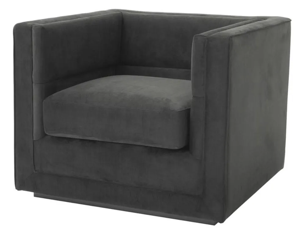 Nur Für Kurze Zeit Casa Padrino luxury armchair anthracite gray 92 x 86 x H. 73,5 cm - luxury living room armchair