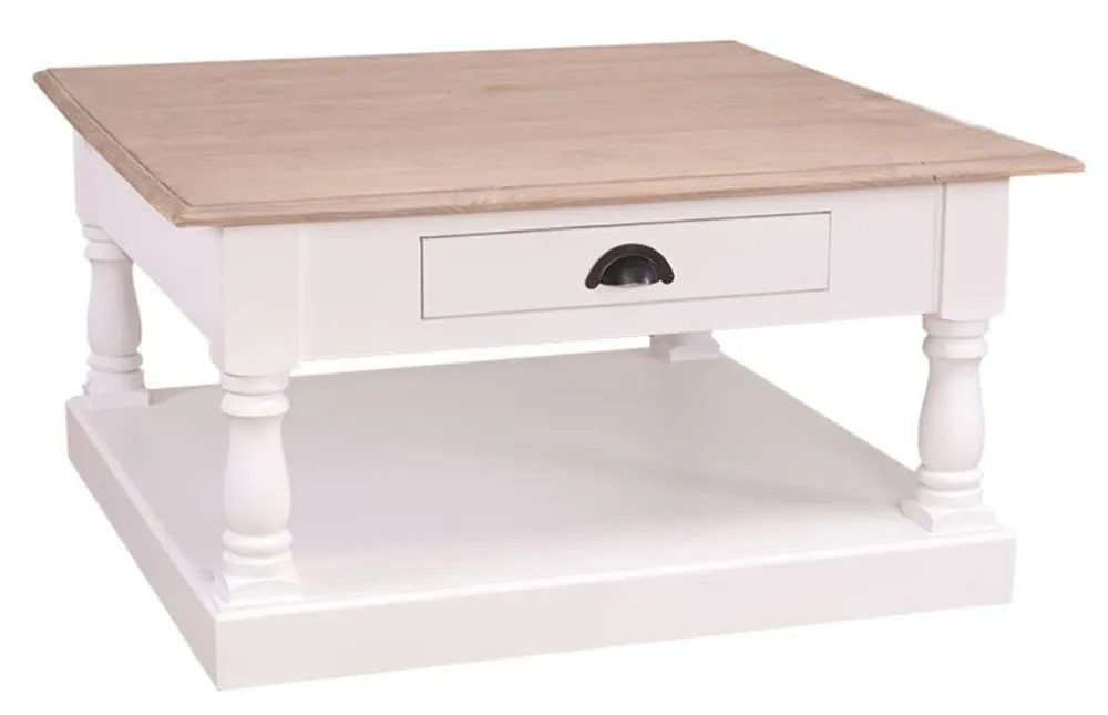Sichere Zahlung Casa Padrino country house style couch table with drawer 90 x 90 x H. 47 cm - country house style furniture