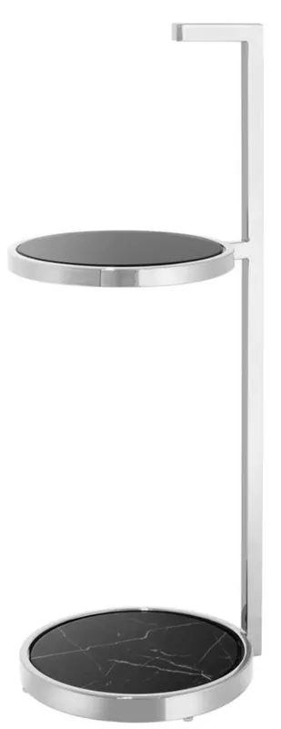 Nur Für Kurze Zeit Casa Padrino luxury stainless steel side table silver / black - hotel furniture