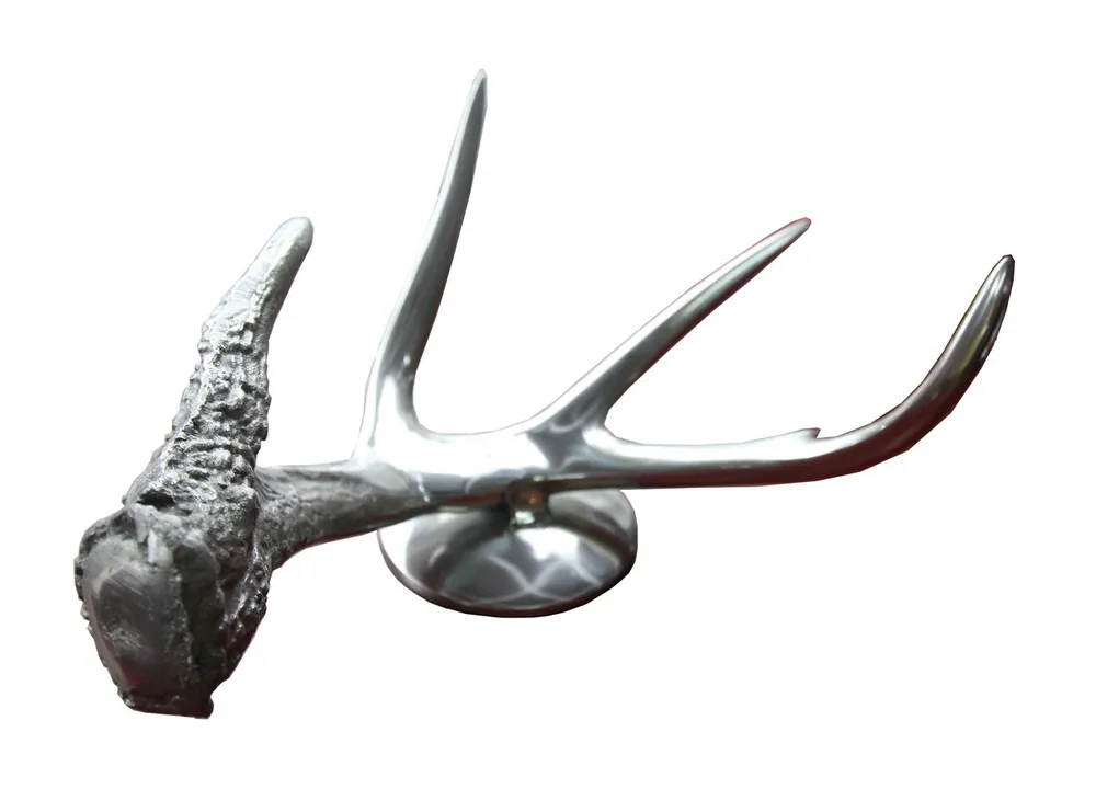 Letzte Chance Casa Padrino Decoration Horn - Aluminum nickel plated - Luxury desk decoration