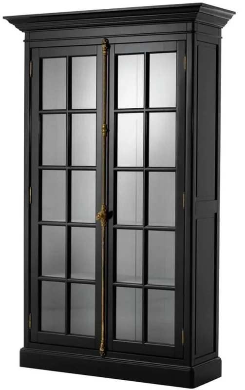Casa Padrino Luxury Living Room Cabinet Black 141 x 48 x H. 233 cm - Limited Edition Neu Im Sortiment