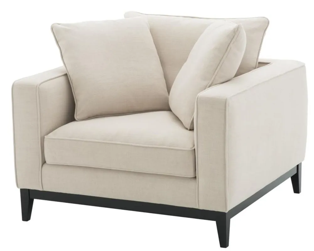 Direktkauf Casa Padrino luxury living room armchair natural color 116 x 106 x H. 94 cm - luxury furniture