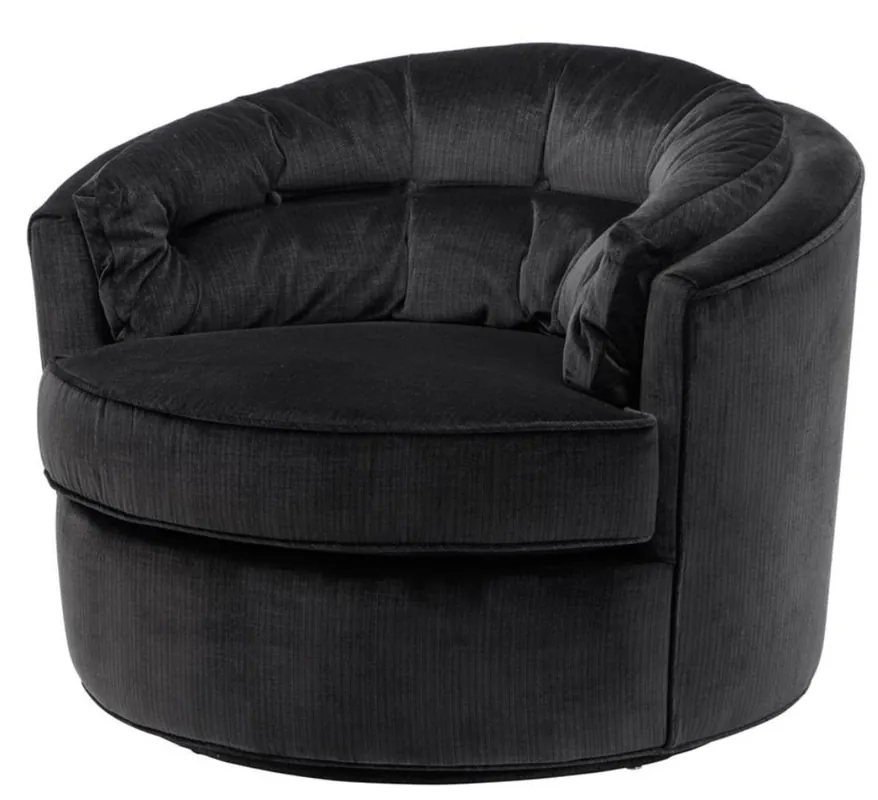 Casa Padrino swivel chair black 90 x 86 x H. 72 cm - luxury quality Wochenendangebot